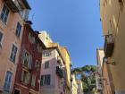 Some of the apartments in the "Old Town" of Nice, brightly-painted as a result of the many types of paints made in Italy