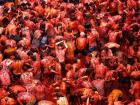 La Tomatina, a day where people throw tomatoes at each other!