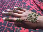 Henna is very popular in Morocco, and I was excited that I could get it done on me