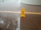 Much of NTU's campus has outdoor hallways, so when it rains the floors become very wet!