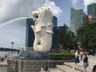 Here is a photo of the Merlion statue during the day; it is one of seven such statues located throughout Singapore