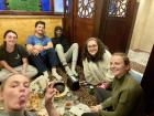 Me and my friends eating a traditional Jordanian meal together on the floor!