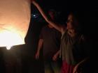 Sending a lantern off into the night on the Oaxacan beach
