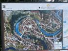 A map of Český Krumlov; look at how the river curves around the town- that's what made it such a good place to live 500-1000 years ago!