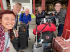 Here I am (on the left) followed by Rick, Tom, Marina and Kevin at the Anchorage airport. We had about 15 bags holding our personal items and scientific equipment!