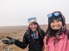 Unexpected heavy snow during one of our sampling days! It was sunny before and after snowing. From left to right: Jessie Creamean and Marina Nieto-Caballero (Photo: Marina Nieto-Caballero)