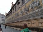 The "Fürstenzug", or Procession of Princes, is a mural that shows the 35 rulers of the Wettins and stretches for half a block!