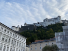 The Salzburg castle is built high on the mountain for the whole city to see