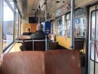 Tram with wooden seats!