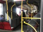 Inside of a Viennese bus. 