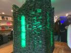 This waterfall-like sculpture, found in one of Nami Island's most visited hotels, is made completely out of recycled glass 