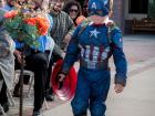 My nephew dressed up as Captain 'Merica  as the ring bearer at our wedding