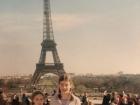 A photo of my sister, our cousin, and me at the Eiffel Tower--this was my first time in France, and it inspired me to want to come back