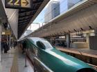 A picture of a Shinkansen with a unique front