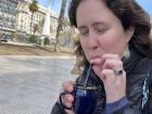 Drinking mate in a plaza in Buenos Aires