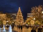 Syntagma Square in central Athens decorated for Christmas