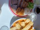 "Tteokbokki" and "don katsu" at a restaurant