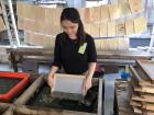 Learning how to make handmade paper at the Suho Paper Memorial Museum