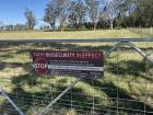 As this sign indicates, farms have strict biosecurity laws