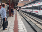 Waiting on the outdoor platform for cernanías, or the commuter train!