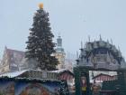 The Leipzig Christmas Market in the snow