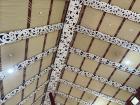 The ceiling inside the marae, the backbone 