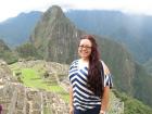 Me at the entrance to Machu Picchu