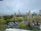 View of the city from the library on campus