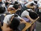 Korean students often sleep during break times at school