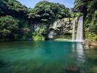 Here is a waterfall on Jeju