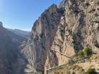 Caminito del Rey (the walkway with the guide rail) and the surrounding cliffs