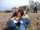 My best friends from grad school, hanging out on Brighton beach