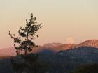 A gorgeous moonrise in the Sierra Nevada mountains in California