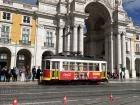 Here is a picture of one of the famous trolleys in Lisbon, Portugal; they are similar to the ones seen in San Francisco, California