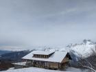Lodge at the top of Hatsvali with views of Mount Ushba