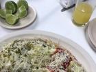 "Tlacoyos" is a tortilla usually filled with beans and then covered with sauce and cheese