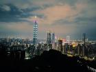 This is a view of Taipei at night from Elephant Mountain, a popular tourist spot close to the city