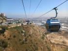 Cable cars on top of Mount Carmel in Haifa!