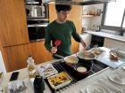 My friend Josh making Friday morning pancakes at my apartment