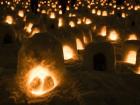 Small snow structures at the Kamakura Festival