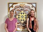 Danza's family (twin!) support her with each new canvas painting in her Kaleidoscope Series