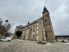 A large, old church in the town