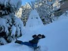 Here I am jumping into a snowbank