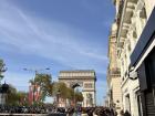 Approaching the Arc de Triomphe
