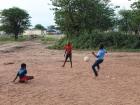 Children playing football in Gaborone City