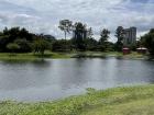 The beautiful lake at La Parque Sabana where many children and adults participate in soccer games and other sports