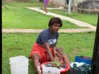 Kiti doing laundry