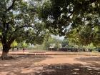 During the dry season, our students walk to school under the shade of green trees