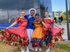 With my roommate and some of our students at the university's "Pase del Niño" in December--I was told the parade would last around an hour, but we ended up dancing for two hours straight!