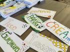 All of my students have name tags that they made at the beginning of the semester with their nicknames on them
